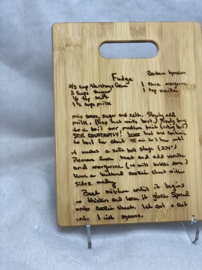 11x8.5-Custom handwriting engraved bamboo cutting board